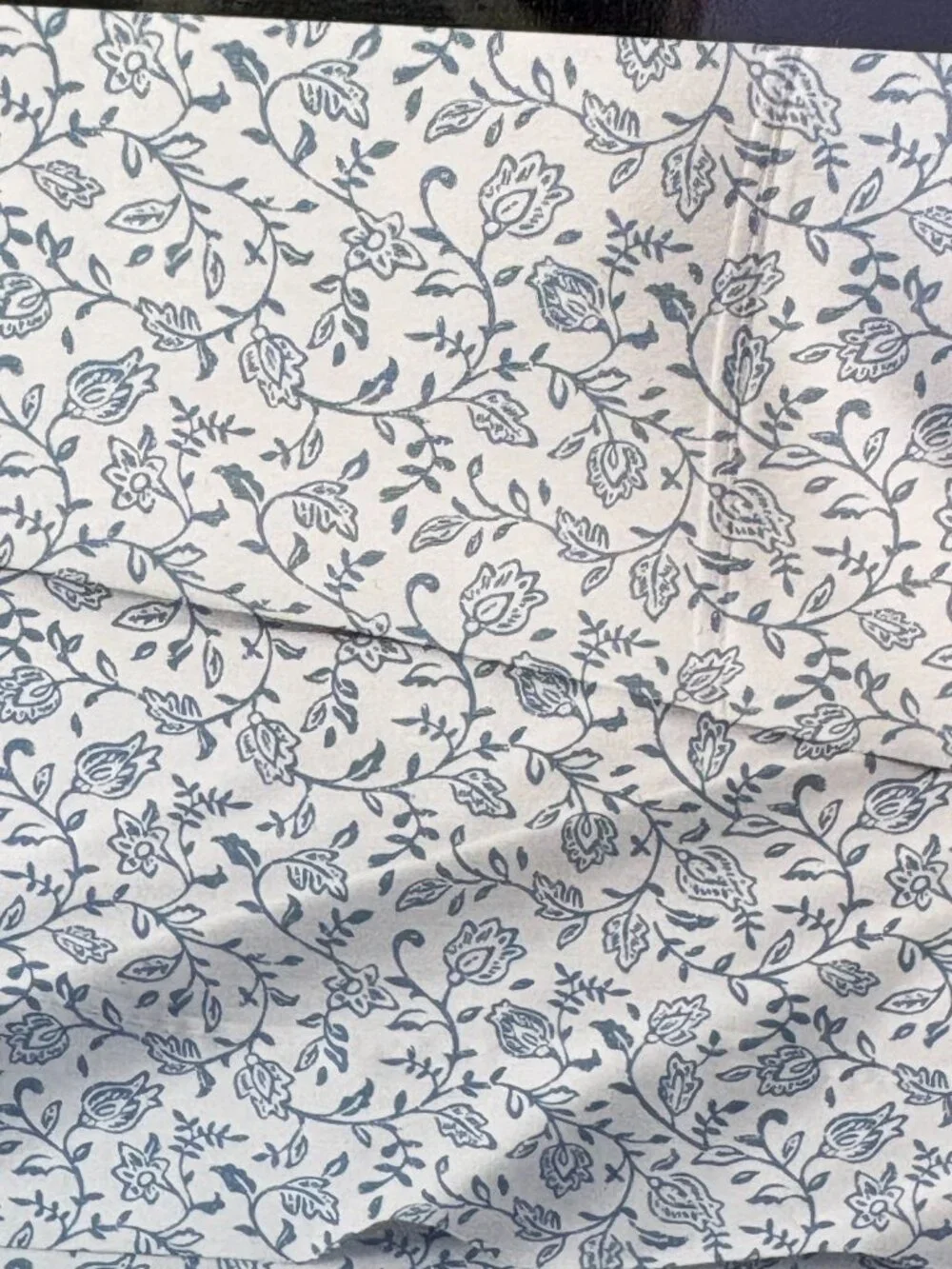 Wamsutta Dream Zone Hotel Luxury White Blue Floral Cotton KING Sheet Set 6PC New